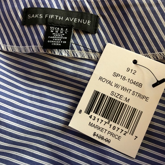 Saks 5thAve long sleeve blouse bare left shoulder - Picture 2 of 6